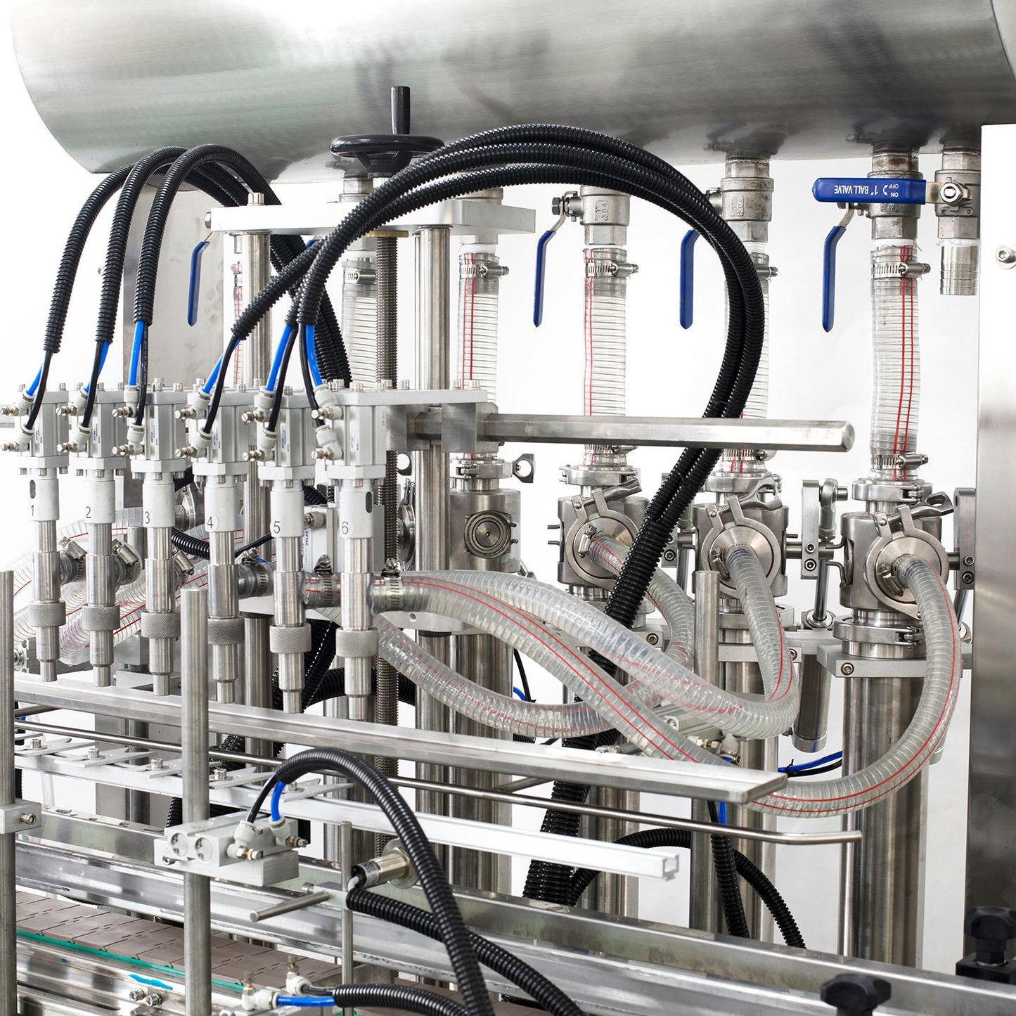 GT6T-6G 6 Head Pneumatic Piston Thick Sauce Oil Paste and Liquid Bottle Filling Machine
