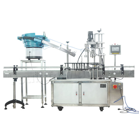 HC-50 Automatic Rotary Aluminum lid Ropp Cappers and Cap Tightner Bottle Capping Machine with Cap Feeder