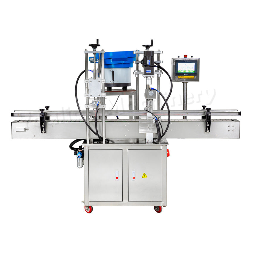 QDX-1 Automatic Twist Off Capper Machine Plastic Bottle Screw Capping Machine with Cap Feeder