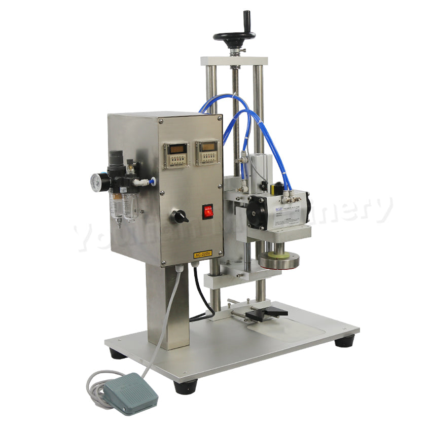 BX-50 Semi Automatic Pneumatic Capper Tin Metal Aluminum Cap Twist Off Screw Sealing Capping Machine