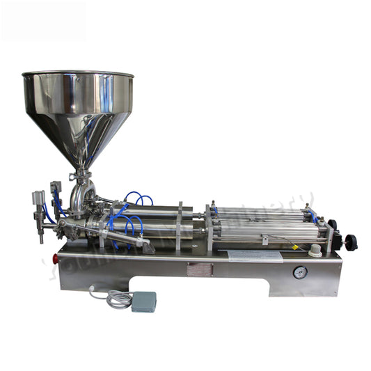 G2WGD Double Head Piston Thick Filler Pneumatic Paste Cream Bottle Can Jar Filling Machine