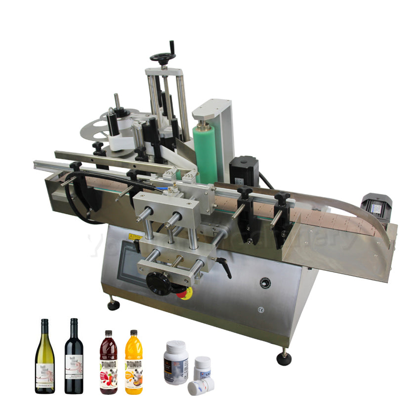 MT-180 Automatic Tabletop Round Glass Bottle Label Applicator Sticker Labeling Machine with Positioning Device